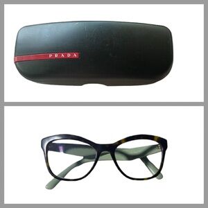 Prada Authentic Cat Eye Torteshelle & Seafoam Eyeglass Frames 
VPR 20R